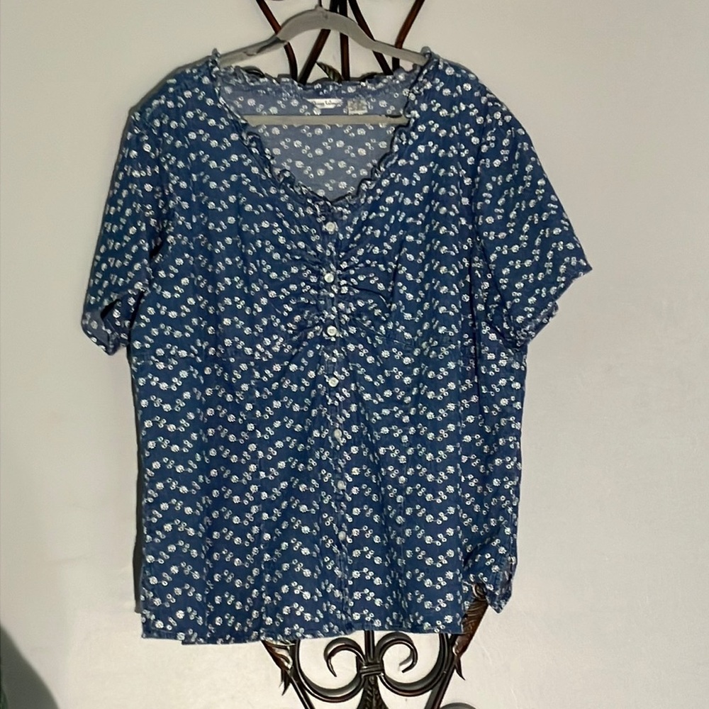 Quizz woman button front denim S/S button front